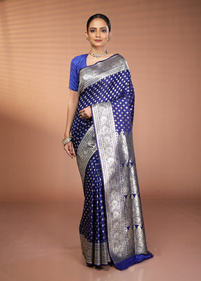Green Banarasi Silk Saree With Blouse Piece