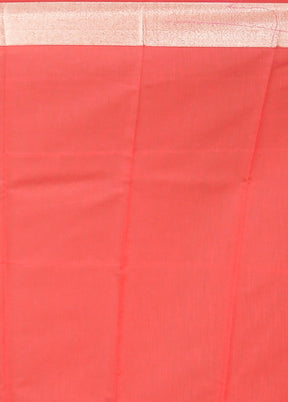 Red Cotton Saree With Blouse Piece