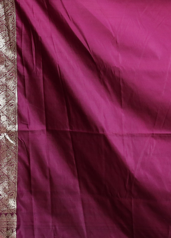 Blue Banarasi Silk Saree With Blouse Piece