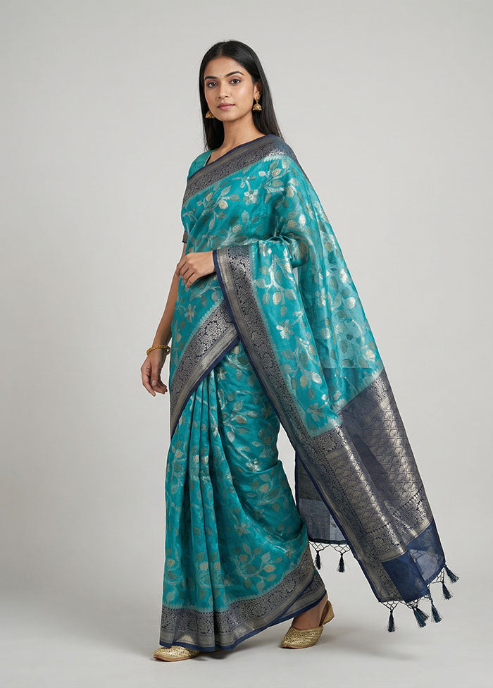 Green Georgette Saree With Blouse Piece