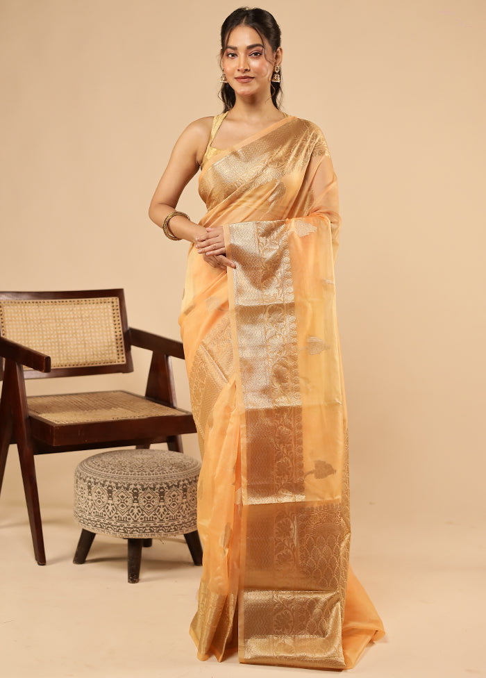 Pink Organza Saree With Blouse Piece