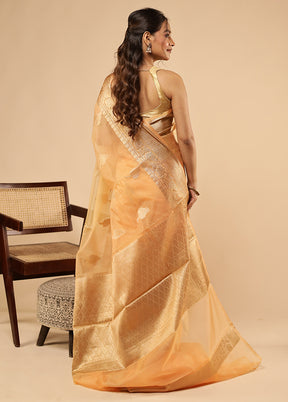 Pink Organza Saree With Blouse Piece