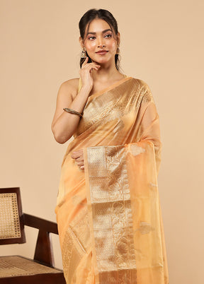 Pink Organza Saree With Blouse Piece