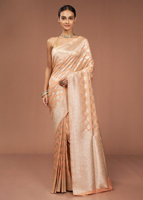 Orange Uppada Silk Saree With Blouse Piece