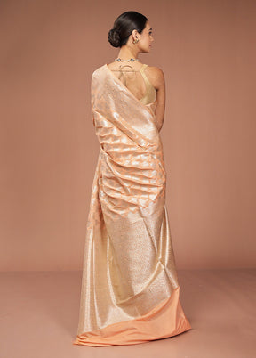 Orange Uppada Silk Saree With Blouse Piece