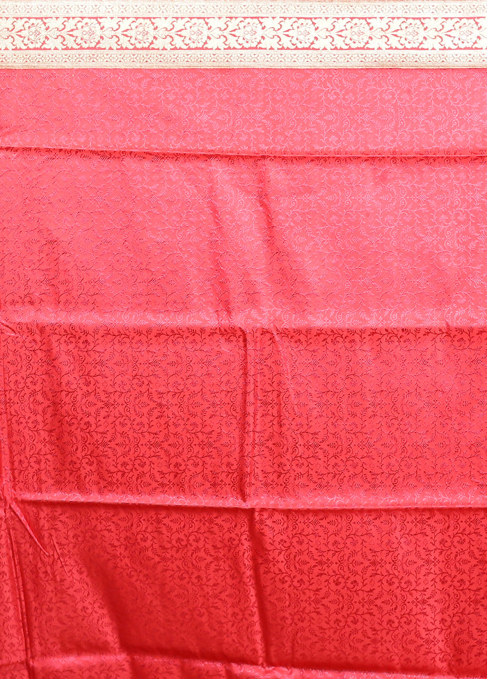 Pink Handloom Tanchoi Pure Silk Saree With Blouse Piece