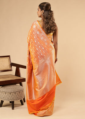 Rust Uppada Silk Saree With Blouse Piece