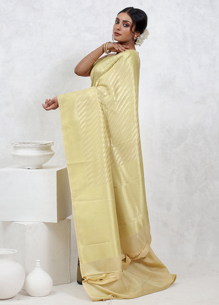 Cream Uppada Silk Saree With Blouse Piece - Indian Silk House Agencies