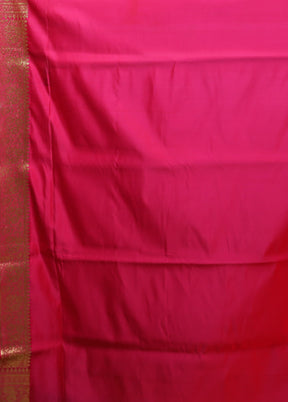 Pink Banarasi Silk Saree With Blouse Piece