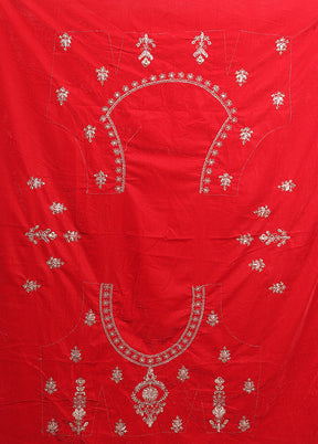 Red Blended Silk Dupatta Lehenga Set