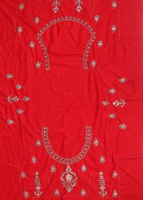 Red Blended Silk Dupatta Lehenga Set