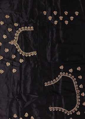 Black Blended Silk Dupatta Lehenga Set