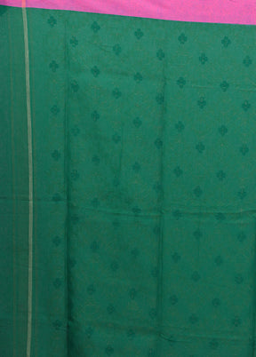 Green Cotton Saree With Blouse Piece - Indian Silk House Agencies
