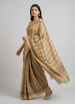 Yellow Organza Saree With Blouse Piece