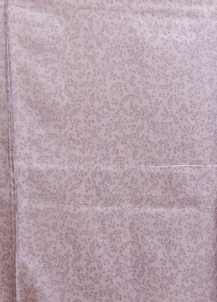 Grey Printed Pure Silk Saree Without Blouse Piece