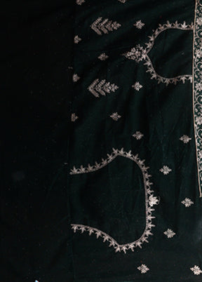 Green Blended Silk Dupatta Lehenga Set
