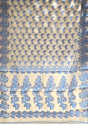 White Jamdani Cotton Saree Without Blouse Piece