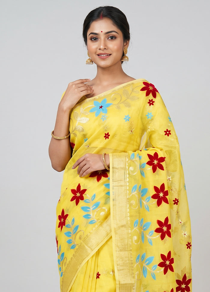Green Jamdani Cotton Saree Without Blouse Piece