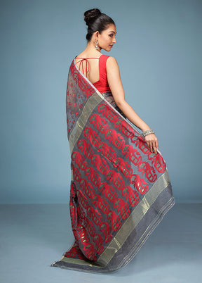 Black Tant Cotton Saree Without Blouse Piece