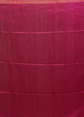 Pink Handloom Matka Pure Silk Saree With Blouse Piece