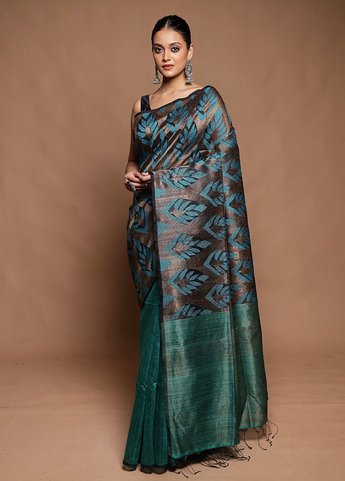 Golden Handloom Matka Pure Silk Saree With Blouse Piece