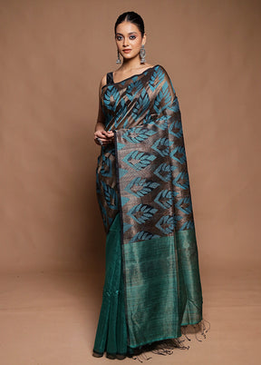 Golden Handloom Matka Pure Silk Saree With Blouse Piece