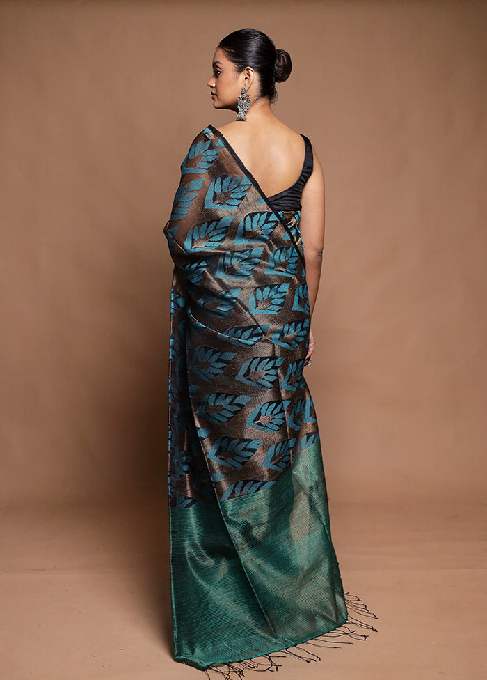 Golden Handloom Matka Pure Silk Saree With Blouse Piece