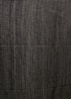 Black Handloom Matka Pure Silk Saree With Blouse Piece