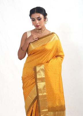 Yellow Kanjivaram Silk Saree With Blouse Piece - Indian Silk House Agencies