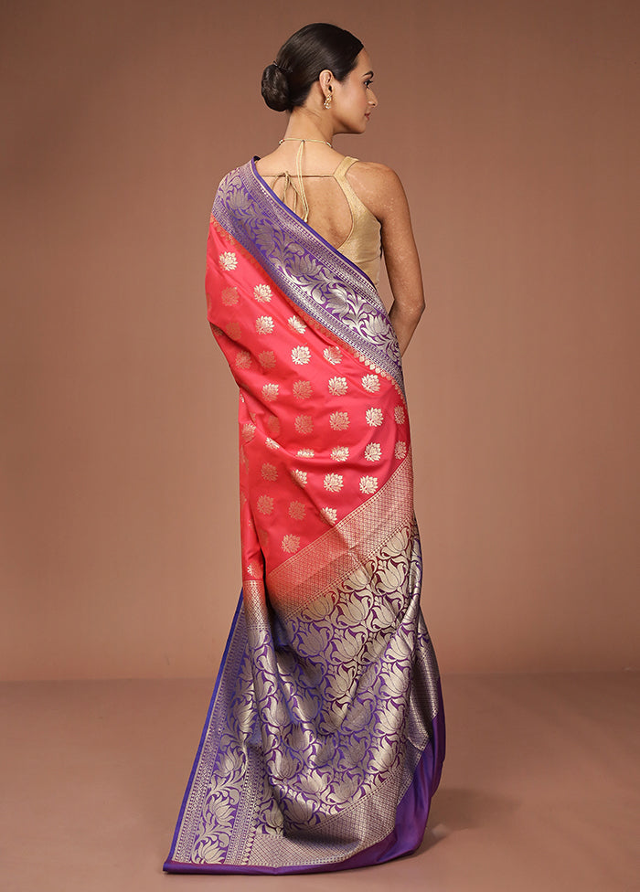 Red Katan Silk Saree With Blouse Piece