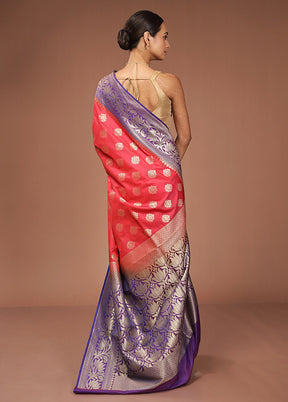 Red Katan Silk Saree With Blouse Piece