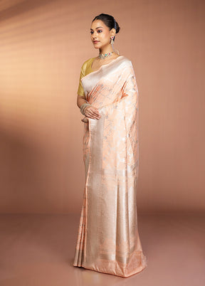 Green Banarasi Silk Saree With Blouse Piece