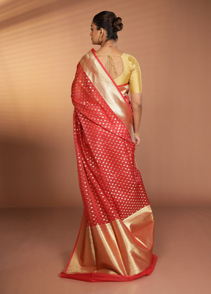 Multicolor Kora Silk Saree With Blouse Piece