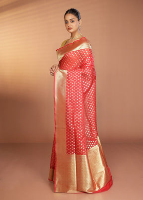 Multicolor Kora Silk Saree With Blouse Piece