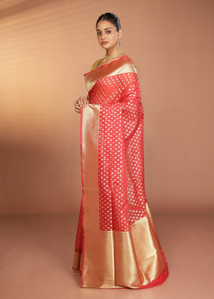 Multicolor Kora Silk Saree With Blouse Piece