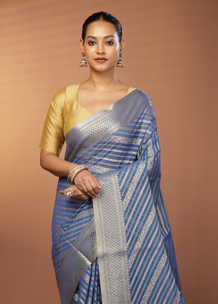 Multicolor Kora Silk Saree With Blouse Piece