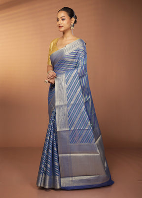 Multicolor Kora Silk Saree With Blouse Piece