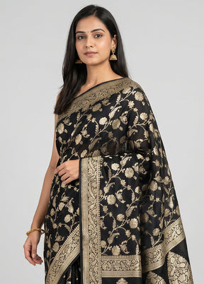 Multicolor Handloom Pure Georgette Saree With Blouse Piece