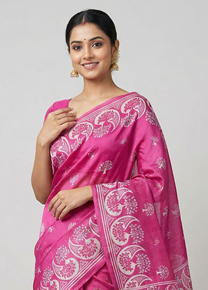 Multicolor Printed Silk Saree Without Blouse Piece