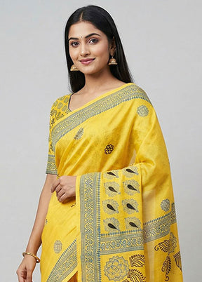 Multicolor Printed Pure Silk Saree Without Blouse Piece