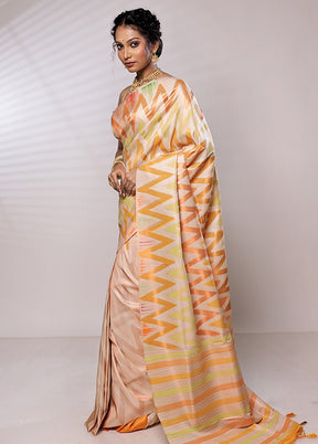Cream Dupion Silk Saree With Blouse Piece - Indian Silk House Agencies