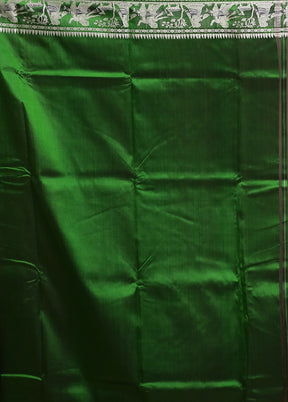 Green Handloom Baluchari Pure Silk Saree With Blouse Piece