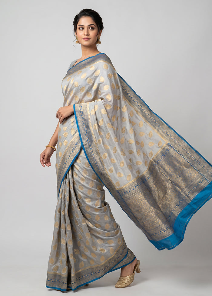 Cream Dupion Silk Saree With Blouse Piece
