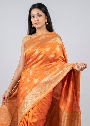 Pink Handloom Uppada Pure Silk Saree With Blouse Piece