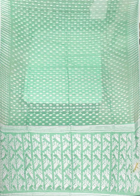 White Jamdani Cotton Saree Without Blouse Piece