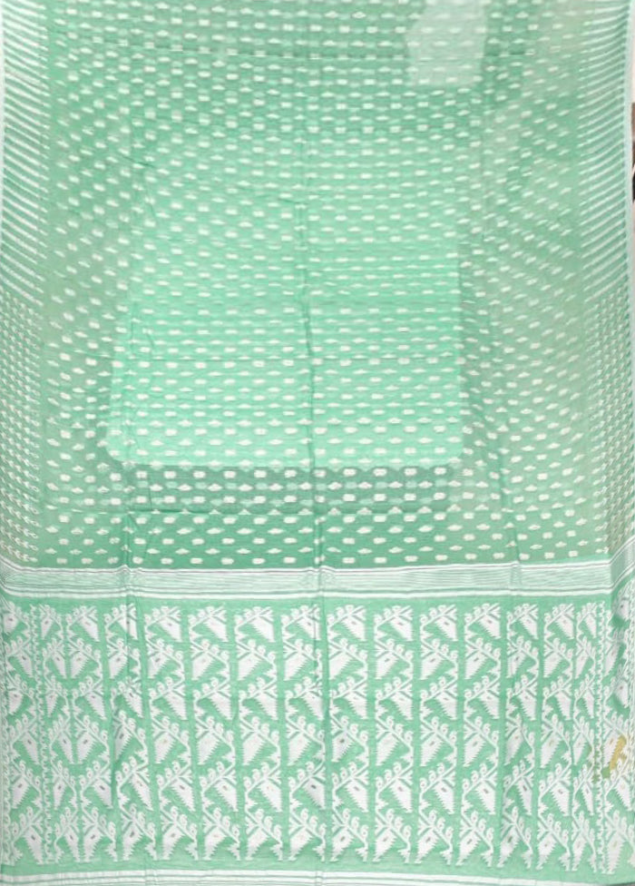 White Jamdani Cotton Saree Without Blouse Piece
