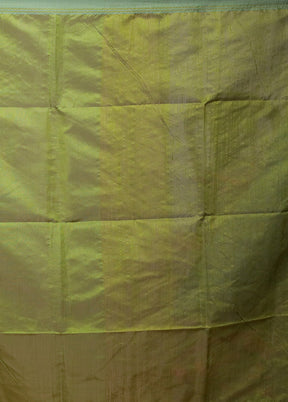 Green Handloom Matka Pure Silk Saree With Blouse Piece