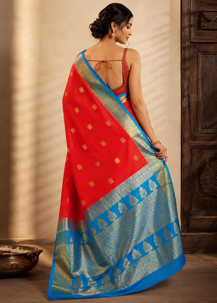 Pink Handloom Kanchipuram Pure Silk Saree With Blouse Piece
