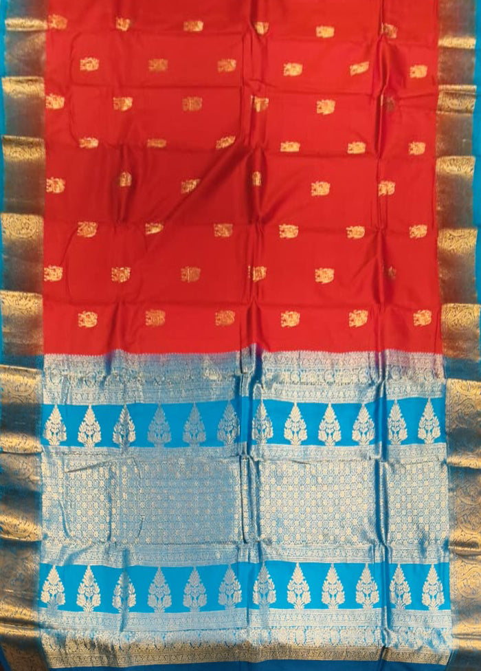 Pink Handloom Kanchipuram Pure Silk Saree With Blouse Piece