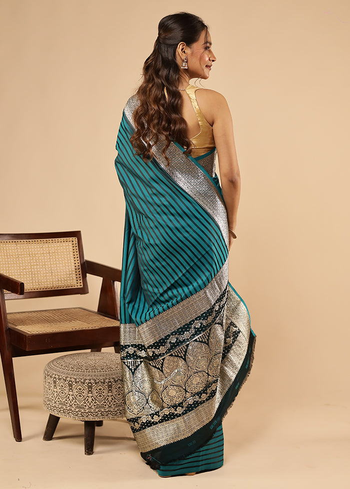 Green Dupion Silk Saree With Blouse Piece